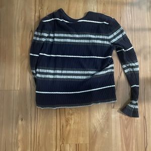 Cute grunge blue stripped long sleeve shirt